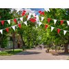 100 Feet Red & White Pennant Banner Flags String Hanging Red & White DIY Triangle Bunting Flags,Party Decorations for Grand Opening,Party Events Celebration,Kids Birthday,60 Pcs
