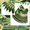 Jecery 120 Pcs 100 ft Camouflage Party Decoration Camo Party Flags Army Party Banner Flags Army Party Decorations Camo Paper Pennant Banner Bunting Flags for Army Themed Party Hunting Military