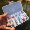 Sougayilang Jigs Fishing Lures Sinking Metal Spoons Micro Jigging Bait with Treble Hook for Saltwater Freshwater Fishing-A-2.56in/1.16oz-5PCS with Box