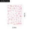 12 Sheets Flower Nail Stickers Hibiscus Nail Decals 3D Self-Adhesive White Pink Gold Floral Pattern for Women Girls DIY Acrylic Nail Manicure Decoration