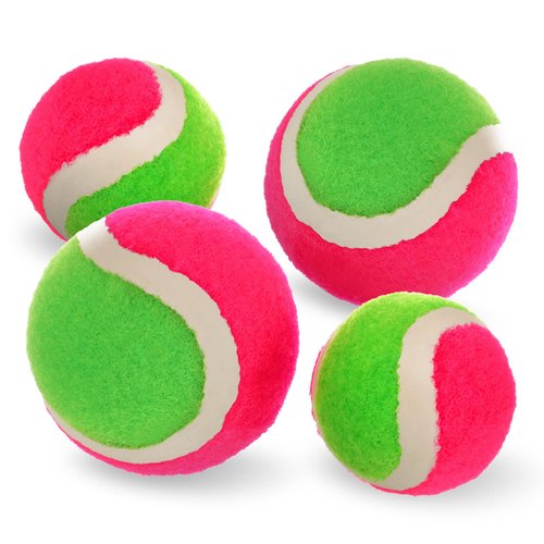 Hanaive 4 Pcs 2 Size Toss and Catch Ball Game Replacement Balls Catch Balls Set for 3 4 5 6 7 8 9 10 Year Boys Girls and Adults, 2.5 inches and 1.8 inches