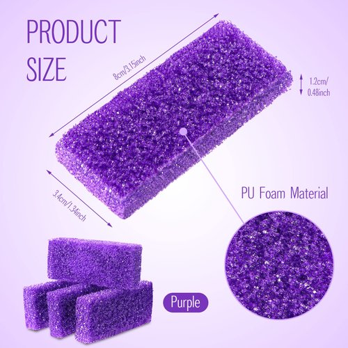 Batiyeer 100 Pcs Pumice Stone for Feet Scrubber Dead Skin Disposable Foot Pumice Foot Shower Scrubber Foot Scrubber for Heel Cuticle Callus Remover Bath Spa (Purple)