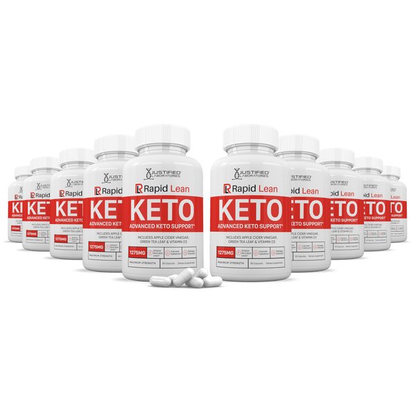 (10 Pack) Rapid Lean Keto ACV Pills 1275MG Keto Support Blend Capsule Alternative to Keto ACV Gummies Formulated with Apple Cider Vinegar Extra Virgin Olive Oil Powder Green Tea Leaf 600 Capsules