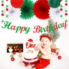 Red White Green Mexican Christmas Birthday Party-Decorations - 21pcs Happy Banner,Paper Lanterns Honeycomb,Tissue Pom Poms Flower Fan,Italian Kids Classroom Hanging Streamers Garland Decor Huglony