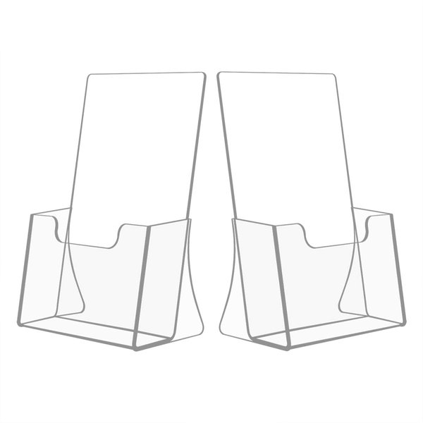 NIUBEE 2 Pack 8.5'' x 5.5'' Acrylic Bi-fold Brochure Holder,Clear Plastic Counter top Organizers