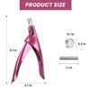 Acrylic Nail Clippers with Sizer Magnets, Inartato Fake Nail Cutters for Nail Tips with Length Measurement Professional Manicure Tools Acrylic Nail Art Supplies (Rose)