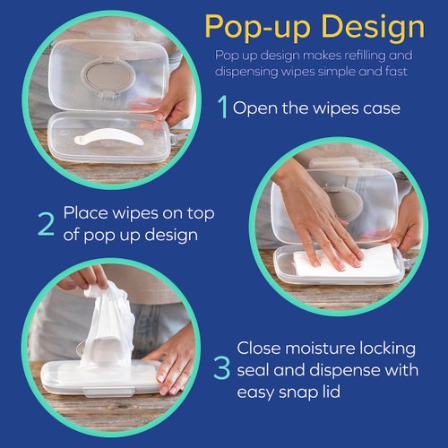 Dr. Talbot's Deluxe Baby Wipes Dispenser for Travel, Grey