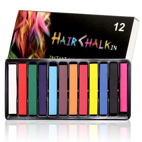 Temporary Hair Chalk Washable Hair Color for Kids, Teens, Halloween Cosplay Parties 12 Bright Colors Hair Dye Comb,Birthday Gift Christmas Gift for girls boys