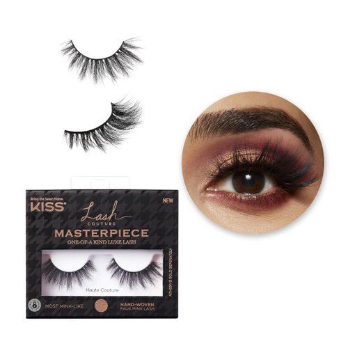 KISS Masterpiece, False Eyelashes, 'Pret-A-Porter', 12 mm, Includes 1 Pair Of Lash, Contact Lens Friendly, Easy to Apply, Reusable Strip Lashes, Glue On
