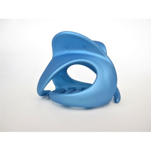Velvet like blue hair claw clip