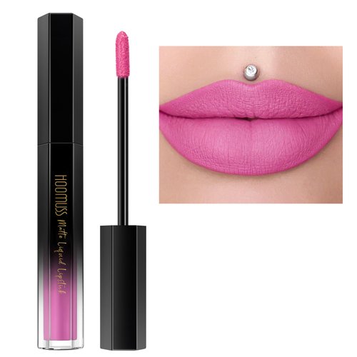 HOOMUSS Pink Lipstick Long Lasting, Matte Liquid Lipsticks for Women Non Transfer Smudgeproof Smo...