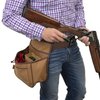 Allen Company Rival Double Compartment Shell Bag & 52 inch Waist Belt, Holds 50 Empty Hulls, Tan, Caramel Brown