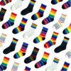 EIAY Shop Little Girls' Boys' Rainbow Stripes Cotton Crew Socks (Rainbow 6 Pack, 3-5 Years)
