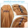 Braided Hair Clip, 6 Pack Braid Hair Clips with Shiny Rhinestone Hair Clips for Women & Girl, Elegant Crystal Hair Clips, Lazy Easily Braided Hair Clips for Dancing, Working, Wedding, Travel, Party