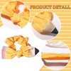 HIFANMM Back To School Hair Ties Yellow Pencil Hair Accessories Stripe Bow Hair Bands Bowknot Cute Rubber Bands for Women Girls Non Slip Ponytail Holders for Student Teacher Outfits Decor 2pcs