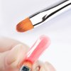 6 Pack Dual-Ended Polygel Brush and Picker Stainless Steel Manicure Polygel Mixing Picker Manicure Nail Polish Applicator Brush Nail Art Care Tools for Home Beauty Salon