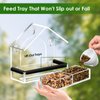 Clear Window Bird Feeder with 5 Extra Strong Suction Cups, DY-SKTY Sturdy and Durable Acrylic Bird Feeders for Viewing Wild Bird Outside, as a Bird Watching Gift, Outdoor Bird Feeder, and Garden Decor