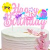 Pool Party Birthday Cake Topper Summer Pool Birthday Party Decorations Pink Glitter Summer Beach Happy Birthday Cake Topper Decorations for Boys Girls Summer Holiday Birthday Party Favor Supplies