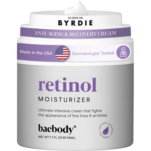 Baebody Made in USA Retinol Cream for Face - Anti Aging Face Cream - Day & Night Anti Wrinkle Cream for Women & Men, Jojoba Oil and Vitamin E, 1.7 Oz - Beauty Gifts for Women