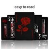 Joyoldelf Black Playing Cards with Rose Pattern, 2pcs Deck of Cards, PVC Plastic & Waterproof Playing Cards, Cool Card Decks Suitable for Family or Friend Card Games, Party, Magic, Trick Tool
