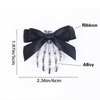 Utavu 2Pcs Skeleton Hand Hair Clips with Bowknot - Cute Skull Claw Hairpins for Girls, Party Cosplay