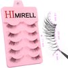 Himirell Half Lashes Natural Look Strip Wispy False Eyelashes Clear Band Soft Strip Corner Fake Eyelashes Cat Eye Short Accent Lashes 5 Pairs Set Pack