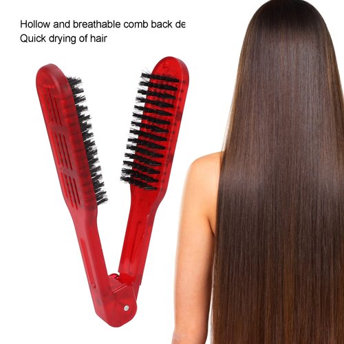 Clamp Hair Brush, Hair Straightening Comb Bristle Double Sided Brush for Hair Hair Straightener Comb Double Brushes Comb Hair Styling Brush Hair Clamp Combs for Wide Wavy Curly Hair Styling Tools