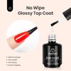 beetles Matte Coat & Top Coat 2 Pcs 15ml No Wipe Gel Glossy Mate Gel Top Coat Gel Nail Polish Mate Nail Polish Shine Effect Long Lasting Soak Off Uv LED Nail Lamp Nail Art Design Manicure Kit