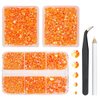 qiipii 3 Boxes 5070PCS Resin Flatback Rhinestones Oranges AB Flatback Jelly Resin Rhinestones 2mm 3mm 4mm 5mm 6mm Non Hotfix Gems Stones for Nails Face Makeup Tumblers Mugs Bottles DIY Crafts Decor