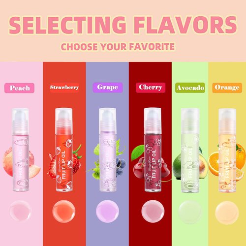 Hydrating Roll On Lip Oil, 6 Pcs Lip Glow Oil Plumpimg Lip Balm Long Lasting Non Sticky Lip Gloss Transparent Colorless Moisturizing Lip Lotion