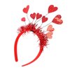 Soochat Valentine's Day Heart Headband Red Glitter Love-shaped Head Boppers for Valentines Day Wedding Birthday Party Supplies