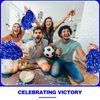Cheerleading Pom Poms 4 Pack Cheerleader Squad Spirited Fun Pompoms Pom Poms Cheer Poms Hand Flowers Metallic Foil Pompoms for Kids Adults Sports Team Spirit Cheering Party Dance (Blue)