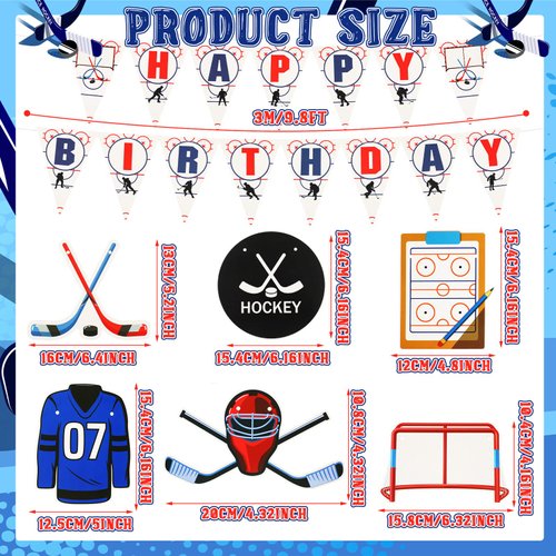 5 Pieces Ice Hockey Birthday Decorations Hockey Party Favors Ice Hockey Birthday Banners Hockey Birthday Party Supplies Hockey Decor Hockey Fans Birthday Themed Party Decorations Supplies