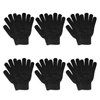SILEDGN 6 Pairs Winter Gloves for Women Men's Warm Knit Gloves for Clod Weather Thermal Stretchy Thin Magic Glove for Driving Running Hiking, Black