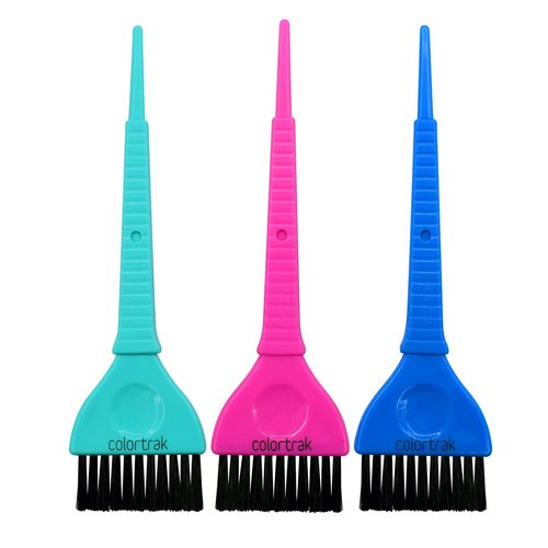 Colortrak Wide 3 Piece Wide Hair Color Brush Set, Precise Hair Dye, Tint, and Bleach Applicator, ...