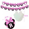 50pcs Pink Mouse Birthday Decorations 3 year old Girl Birthday Party Supplies Balloons Cake Topper Cupcake Topper