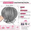 Adancyler Hair Buns Hair Piece Drawstring Ponytail Extension for Women Short Straight Lightweight Fluffy Hair Bun Hair Pieces for Updos Synthetic Hairpiece Pony Tails Hair Extensions(Light Gray)