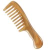 Onedor Handmade 100% Natural Green Sandalwood Hair Combs - Anti-Static Sandalwood Scent Natural Hair Detangler Wooden Comb (Extra Wide Tooth)
