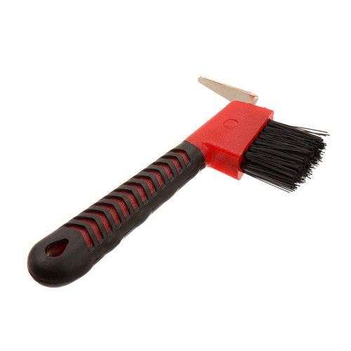 BOTH WINNERS Sturdy Horse Hoof Pick Brush with Soft Touch Handle (Red)