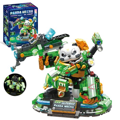 Animal Building Blocks Set, Animal Table Centerpiece Decorative Crossing Technic Panda Model Building Set 635 Pcs for Kids, Mini Blocks Animal Building Set，KK0034 (Green)