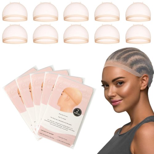 SAKALAKA HD Wig Caps,10 Pieces Hair Net for Wig, Stretchy Nylon Wig Caps for Women, Natural Transparent Wig Caps for Lace Front Wigs (HD Wig Cap 5Pack/10PCS)