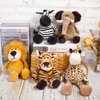 5 Pieces Safari Stuffed Animals Toy Set Includes Lions Tigers Elephants Zebras and Giraffes 11.8 inch Wild Animals Soft Realistic Jungle Animals Toys for Boys, Girls, Adults
