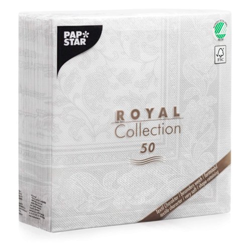 Papstar Cloth-Like Disposable Dinner Napkins, 16”x16” ¼ Fold, 50 Pack, 12 Different Color options, Ornaments
