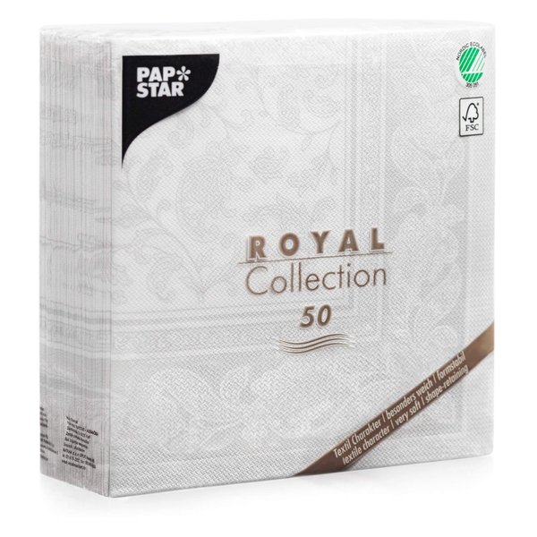 Papstar Cloth-Like Disposable Dinner Napkins, 16”x16” ¼ Fold, 50 Pack, 12 Different Color options, Ornaments