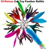 CATENESS Cat Feather Toy Refill Cat Feathers Wand Replacement, 10 PCS Feather Cat Toy Refills, Interaction Feather Cat Toy for Indoor Cats