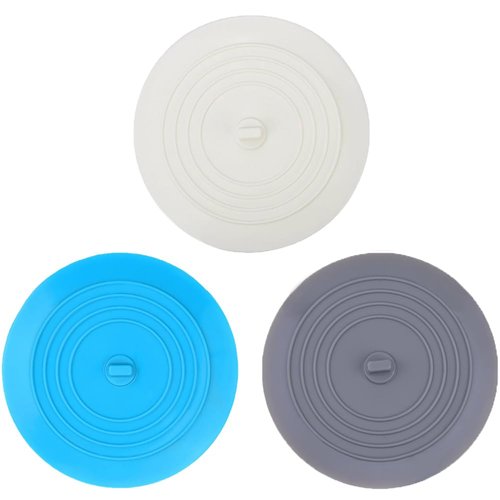 Bathtub Stopper Drain Cover 3 Pack, V-TOP Silicone Tub Stopper Bathtub Drain, Bath Tub Plug Essentials Flat Suction for Kitchen Bathroom and Laundry