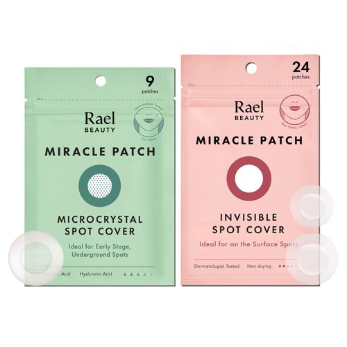 Rael Pimple Patches, Miracle Patch Bundle - Hydrocolloid Acne Patch for Face, Zit & Blemish, Breakouts, All Skin Types, Vegan, Cruelty Free (Invisible & Microcrystal Spot Cover, 33 Count)