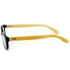 Aloha Eyewear Zen Garden Eco-Chic Wayfarer Reading Glasses with Recycled Bamboo Temples for Men and Women (Black +2.00)