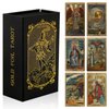 EGCUQ 78 Tarot Cards with Guide Book,Rider Waite Tarot Deck,Gold Foil Tarot Cards Deck for Beginners Waterproof and Durable