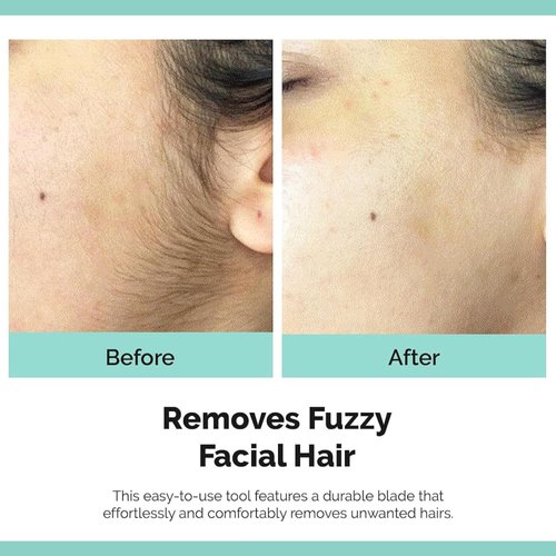 Contours Rx Derma Blades - Facial Razor & Dermaplaning Tool for Peach Fuzz, Bikini Line, Eyebrows, Arms and Neck - Portable Stainless Steel Face Razors with Foldable Handle (3pk)